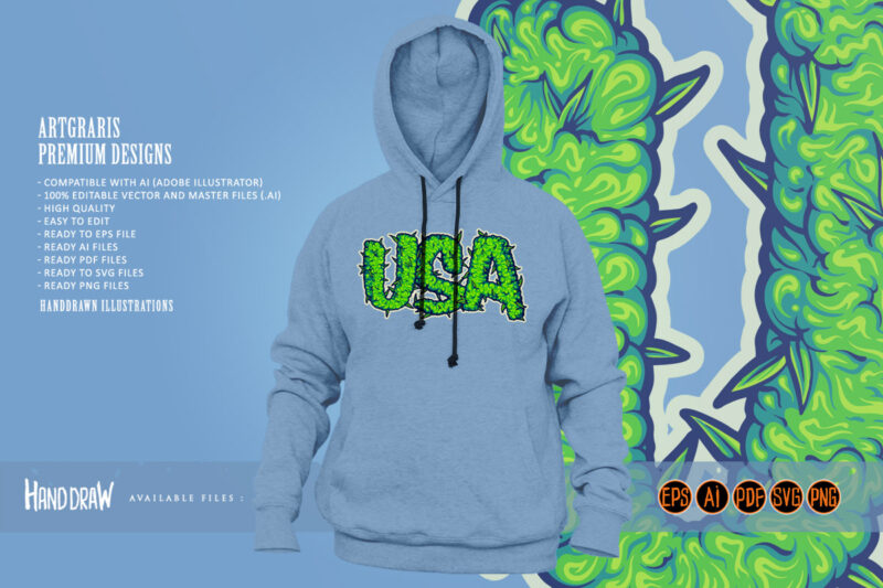 Cannabis smoke USA lettering