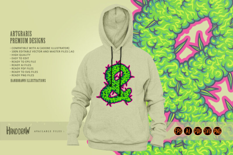 Smoke elegant ampersand cannabis accents