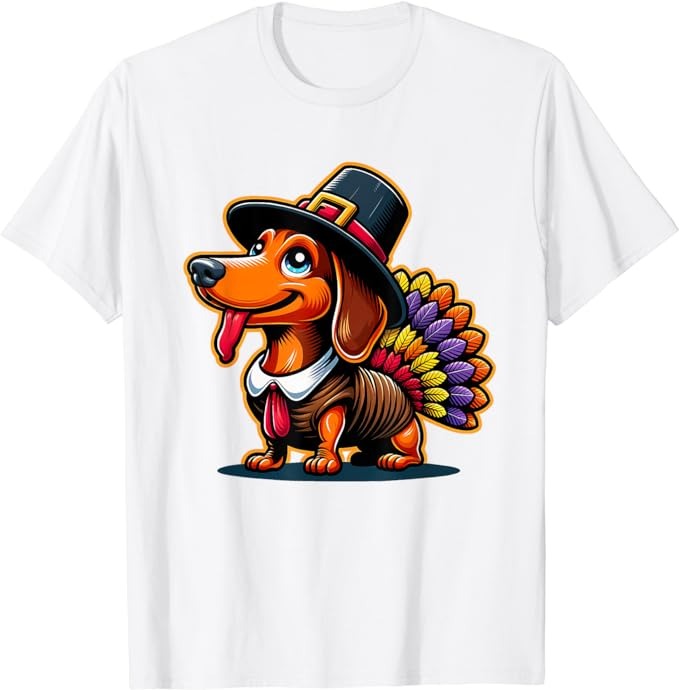 Humor Thanksgiving Turkey Weiner Dachshund Dog T-Shirt PNG File