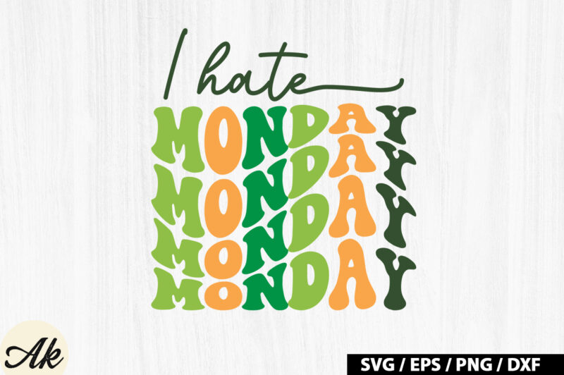 I hate monday Retro SVG