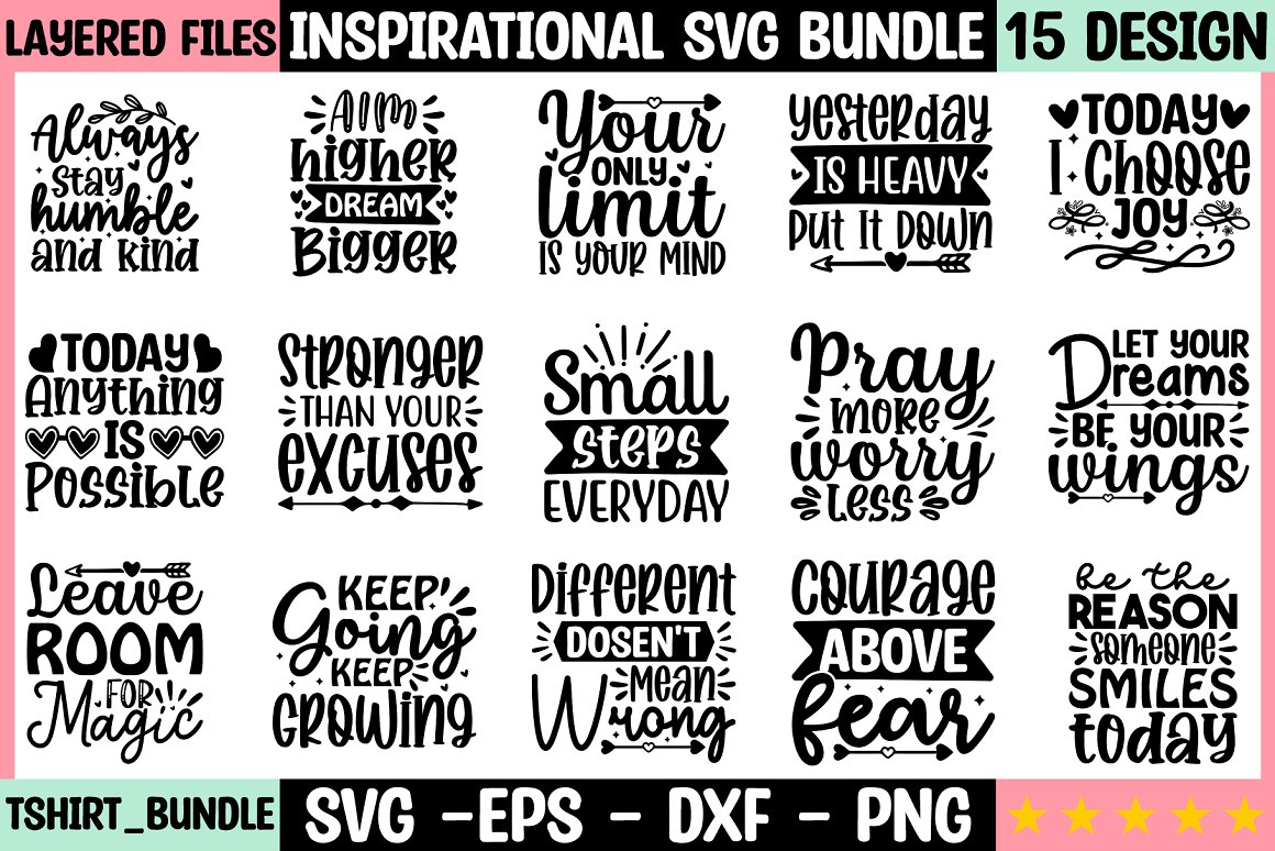 Inspirational Svg Bundle - Buy T-shirt Designs