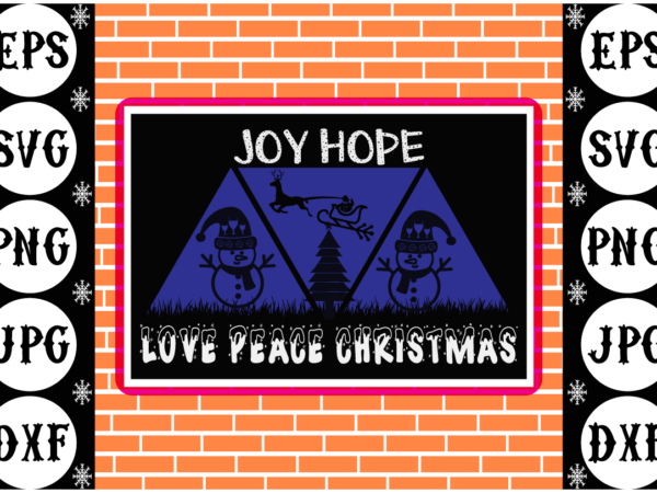 Joy hope love peace christmas vector clipart