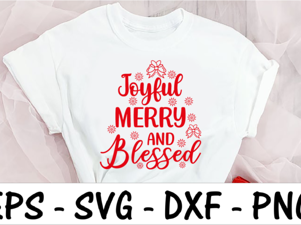 Joyful merry and blessed 1 vector clipart