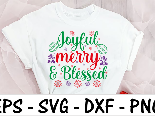 Joyful merry and blessed 2 vector clipart