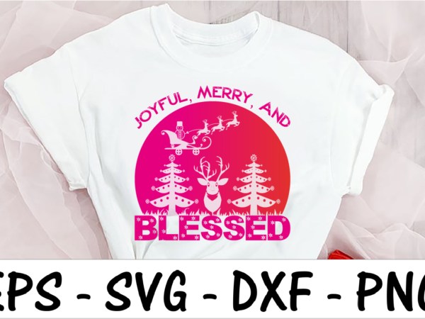 Joyful merry and blessed vector clipart