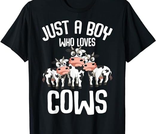 Just a boy who loves cows farmers cow kids toddler boys t-shirt