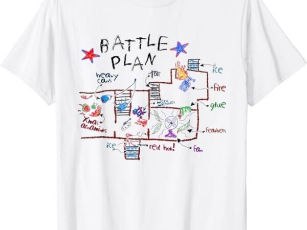 Kids funny battle plan christmas home hand dawn alone xmas t-shirt