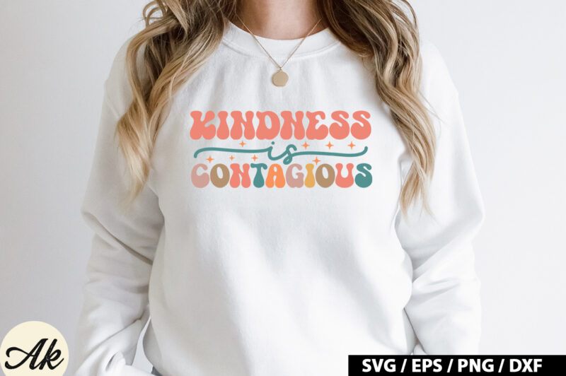 Kindness is contagious Retro SVG