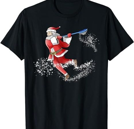 Lacrosse santa christmas cool lax sport ugly x-mas pajama t-shirt