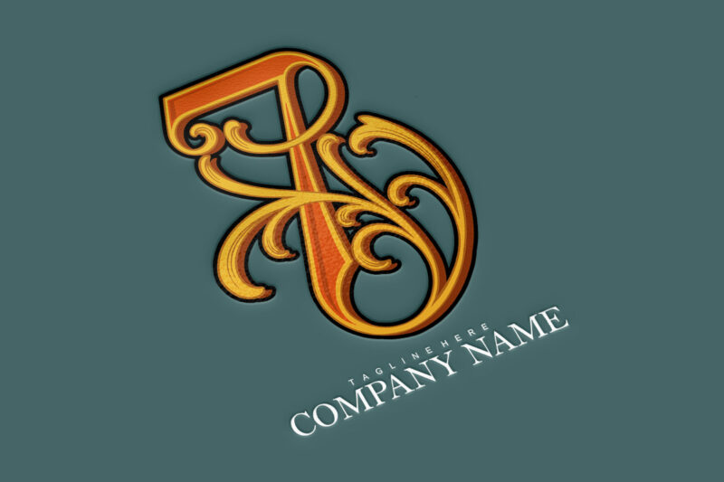 Flourish vintage number 7 monogram elegant