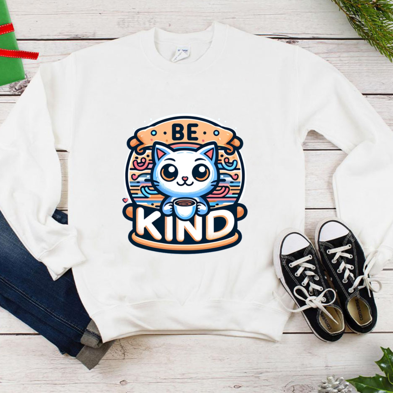 Be Kind Coffee Be Kind Cat T-Shirt , Be Kind Shirt, Funny Cat Shirt PNG File