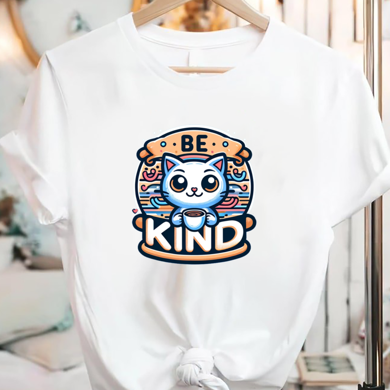 Be Kind Coffee Be Kind Cat T-Shirt , Be Kind Shirt, Funny Cat Shirt PNG File