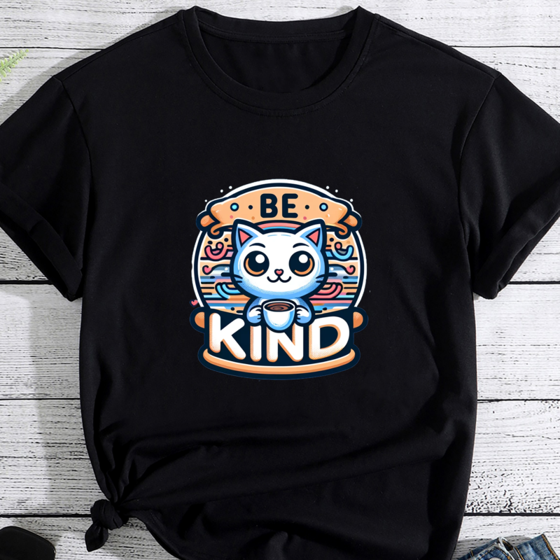 Be Kind Coffee Be Kind Cat T-Shirt , Be Kind Shirt, Funny Cat Shirt PNG File