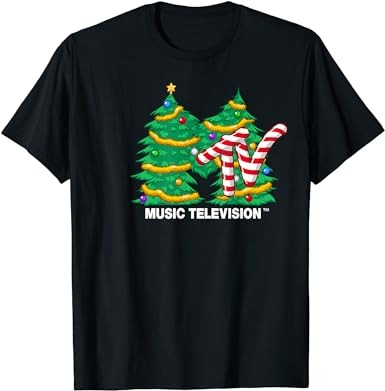 Mtv logo christmas tree graphic t-shirt t-shirt