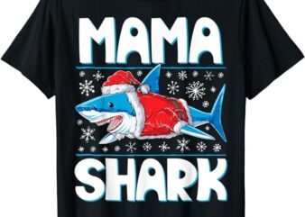 Mama Shark Santa T shirt Christmas Family Matching Pajamas