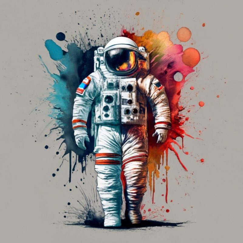 Mamza t-shirt design, spaceman. watercolor splash, with name JORDY PNG File