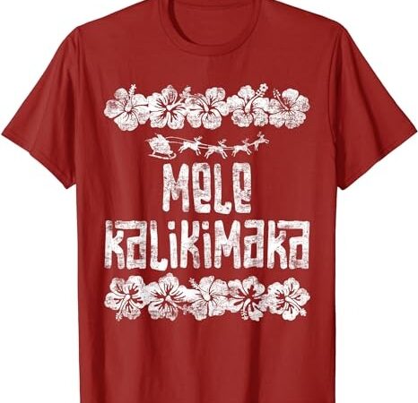 Mele kalikimaka hawaii christmas santa beach t-shirt