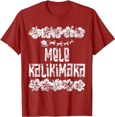 Mele Kalikimaka Hawaii Christmas Santa Beach T-Shirt