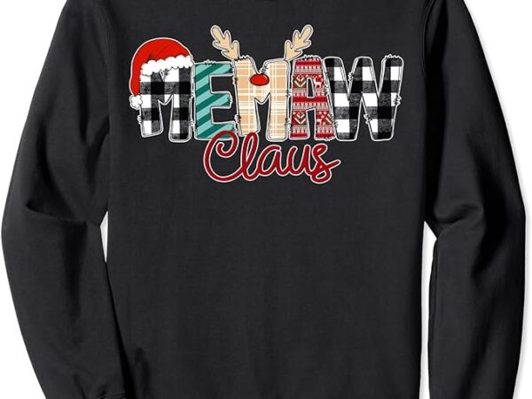 Memaw claus funny christmas family reindeer santa hat pajama sweatshirt