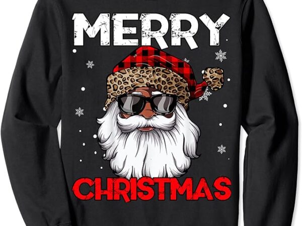 Merry christmas african american santa claus vintage sweatshirt