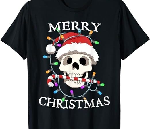 Merry christmas skull skeleton men women t-shirt