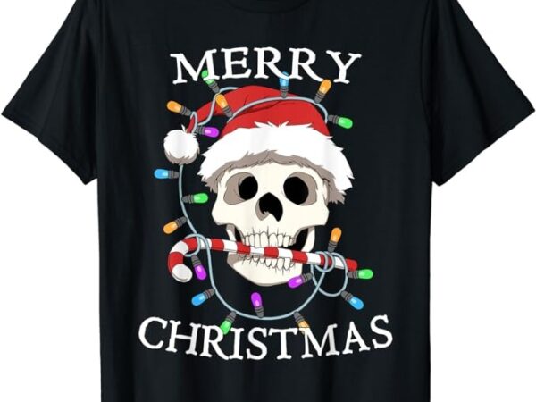 Merry christmas skull skeleton men women t-shirt