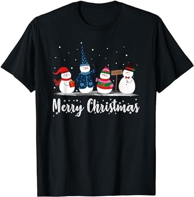 Merry christmas snowman christmas holiday shirt men women t-shirt