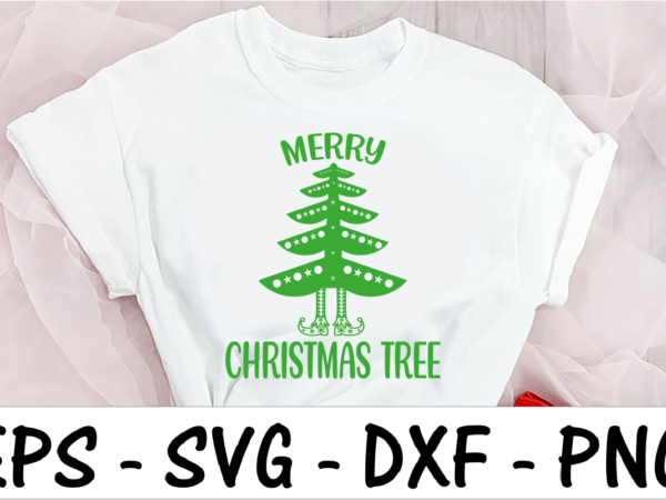 Merry christmas tree t shirt designs for sale