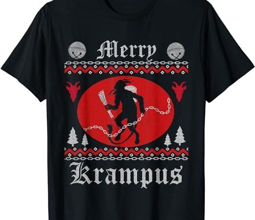 Merry krampus christmas xmas horror ugly sweater evil pajama t-shirt