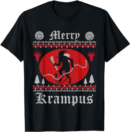 Merry Krampus Christmas Xmas Horror Ugly Sweater Evil Pajama T-Shirt