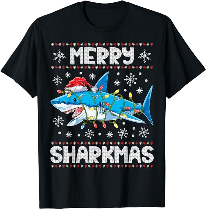 15 Christmas Shark Shirt Designs Bundle For Commercial Use Part 3, Christmas Shark T-shirt, Christmas Shark png file, Christmas Shark digita