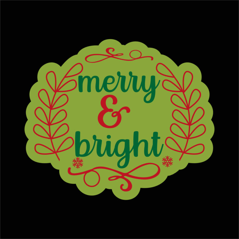 Merry and bright sticker 1