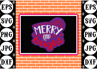 Merry and bright sticker 2