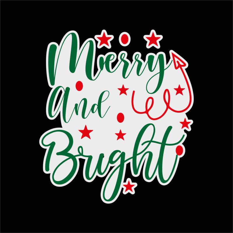 Merry and bright sticker 4