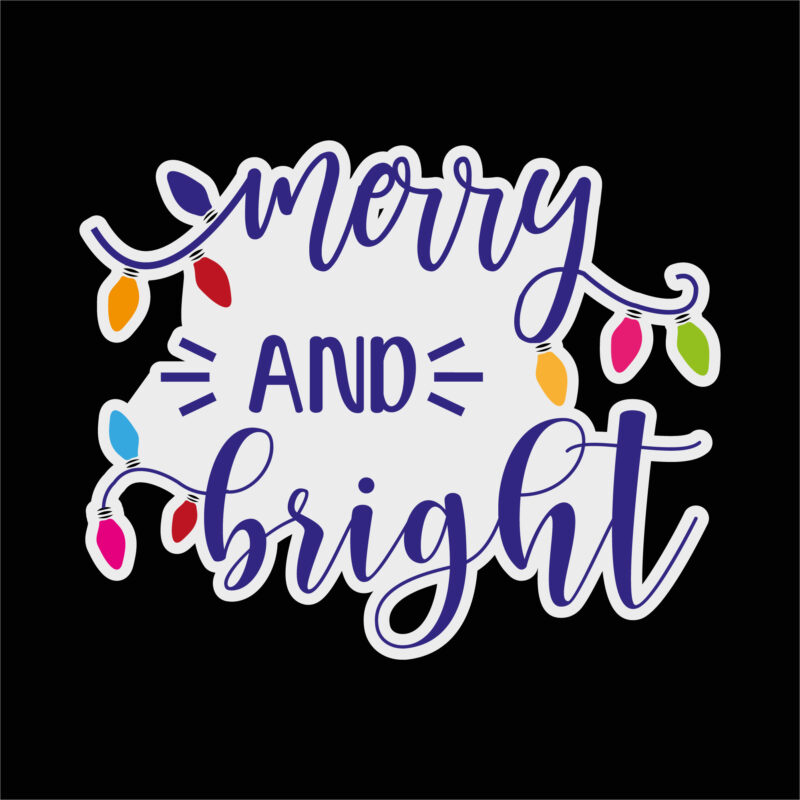 Merry and bright sticker 5