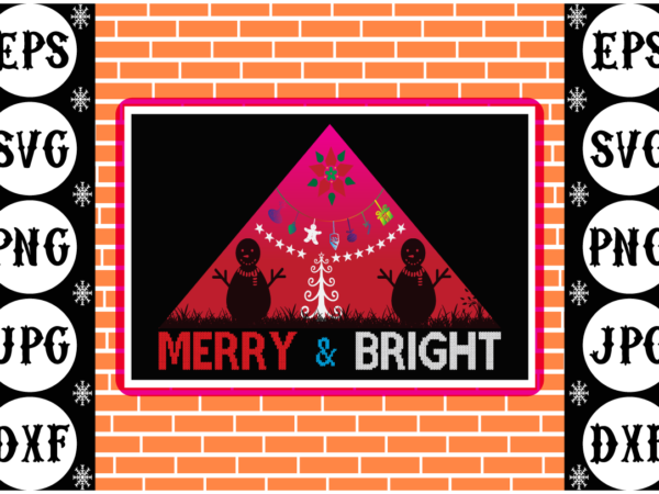 Merry & bright t shirt designs for sale