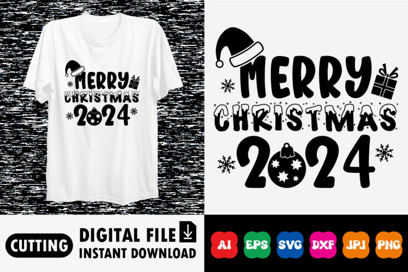 Merry Christmas 2024 Merry Christmas shirt print template, funny Xmas shirt design, Santa Claus funny quotes typography design.