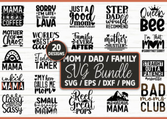 Mom Dad Family SVG Bundle