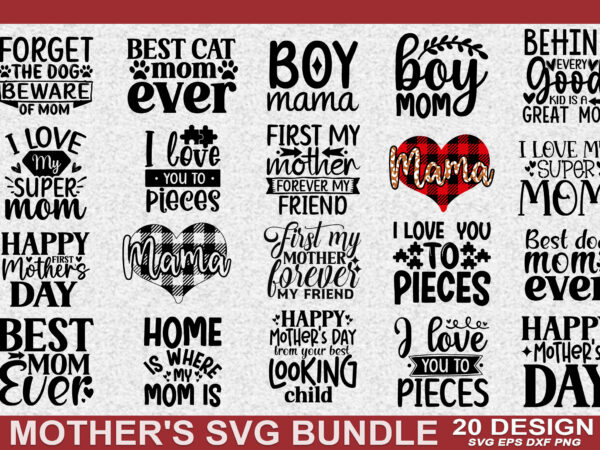 Mother’s day svg bundle t shirt designs for sale