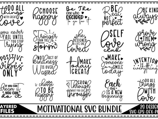 Motivational svg bundle t shirt designs for sale