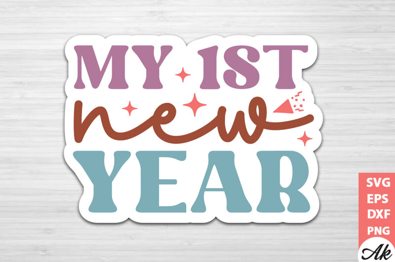 Stickers New Year SVG Bundle