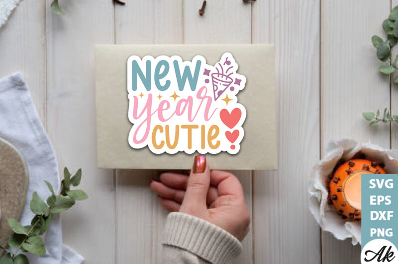 New year cutie Stickers Design