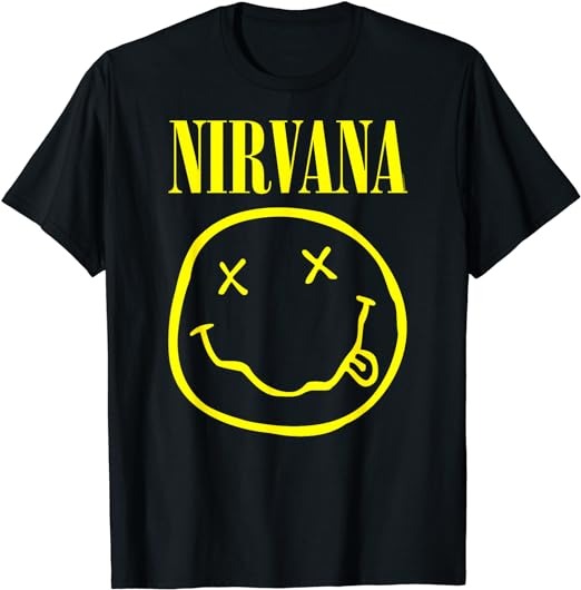 Nirvana Yellow Happy Face Rock Music Band T-Shirt