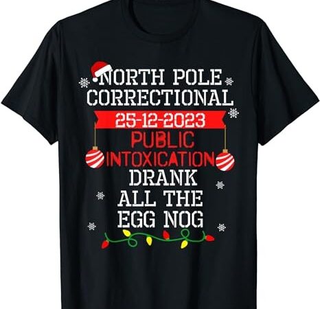 North pole correctional public intoxication drank egg nog t-shirt