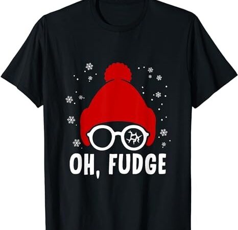 Oh a fudge funny christmas saying vintage xmas santa hat t-shirt