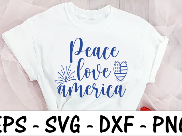 Peace love america t shirt illustration