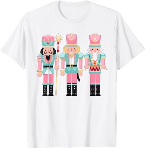 Pink Nutcracker Squad Xmas Pink Christmas Pajamas Women Kids T-Shirt