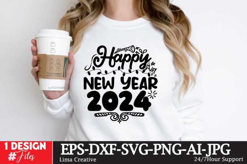 New Year SVG Bundle,New Year T-shirt Design Bundle, T-shirt Design, New Year Same Hot Mess SVG PNG PDF, Funny 2024 Saying Svg, Hello 2024 Sv