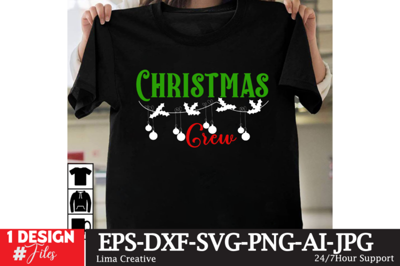 Christmas Crew T-shirt Design,Christmas T-shirt De4sign, Christmas SVG Cut File