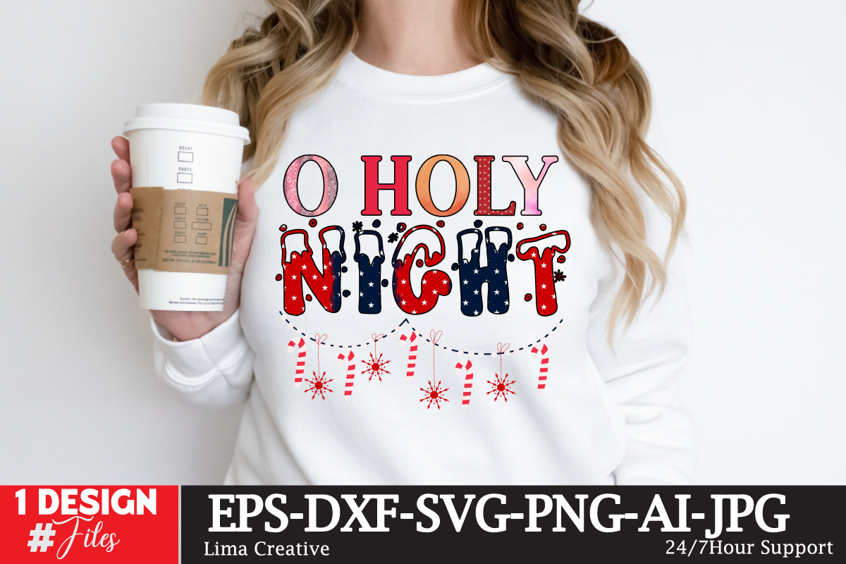 O Holy Night, Christmas SVG, Christ is Born SVG, Digital Download, Cut  File, Sublimation, Clip Art (individual svg/dxf/png/jpeg files)